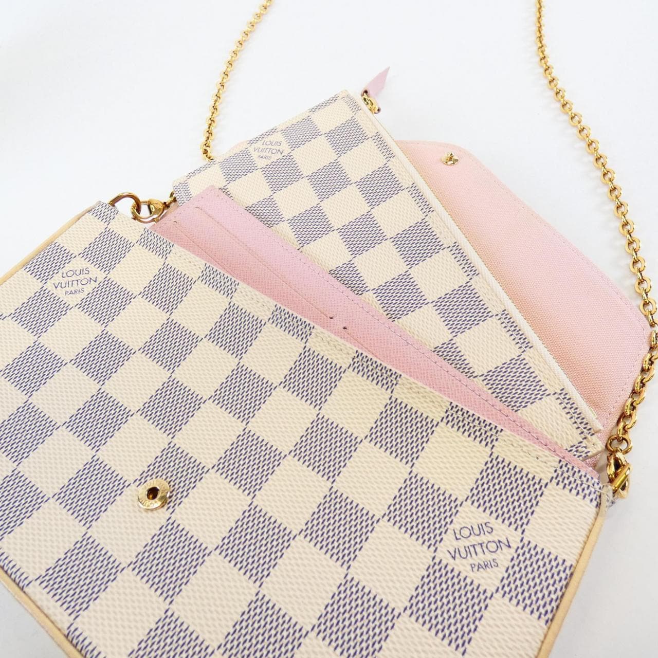 LOUIS VUITTON Damier Azur Pochette Felicie N63106 Shoulder Bag