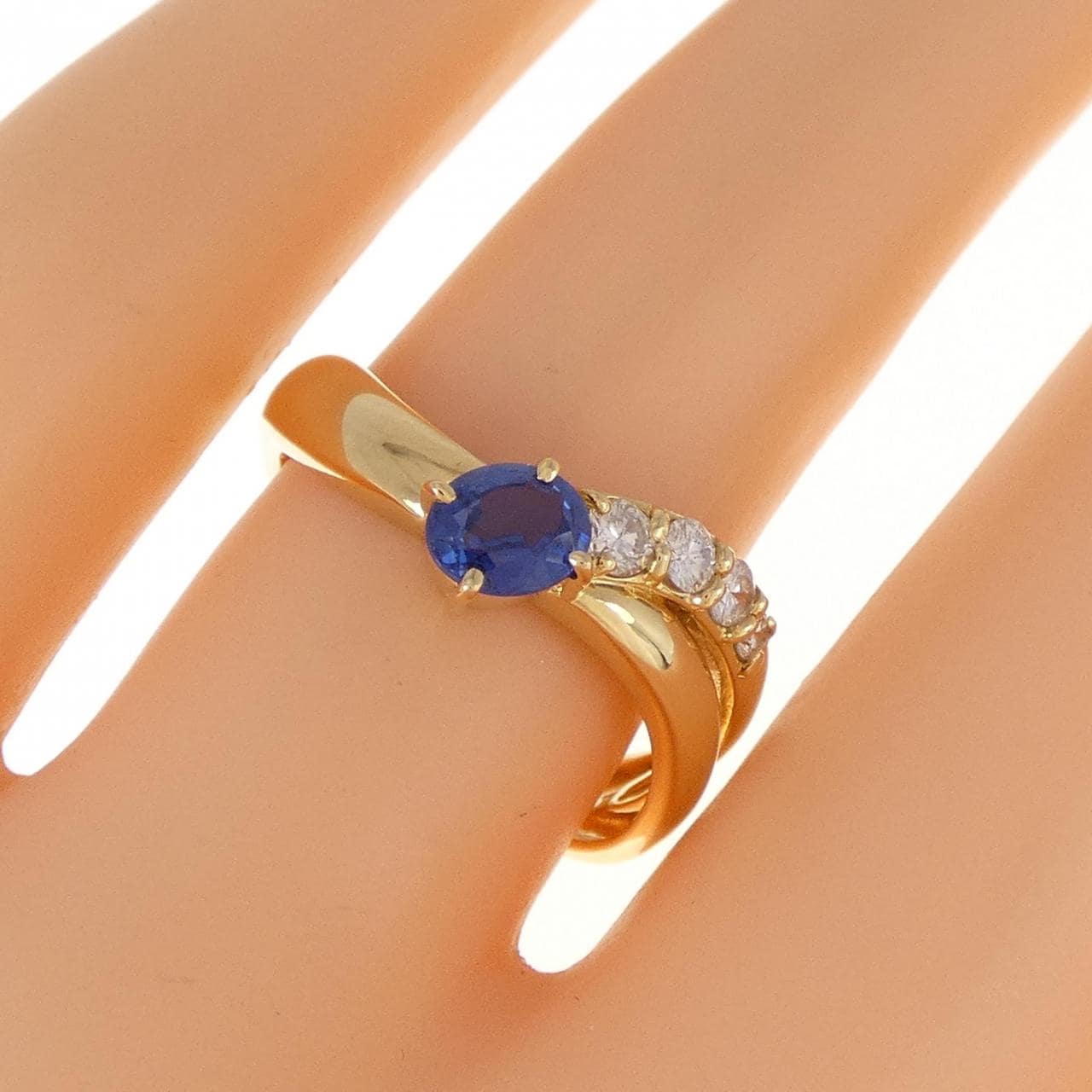 K18YG sapphire ring 0.48CT