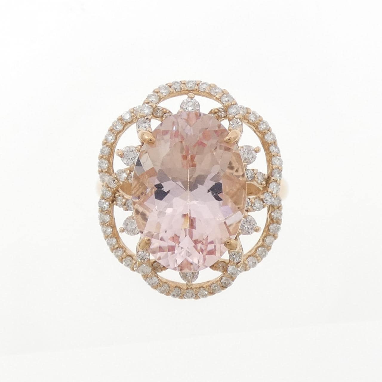 K18PG モルガナイト リング 5.36CT