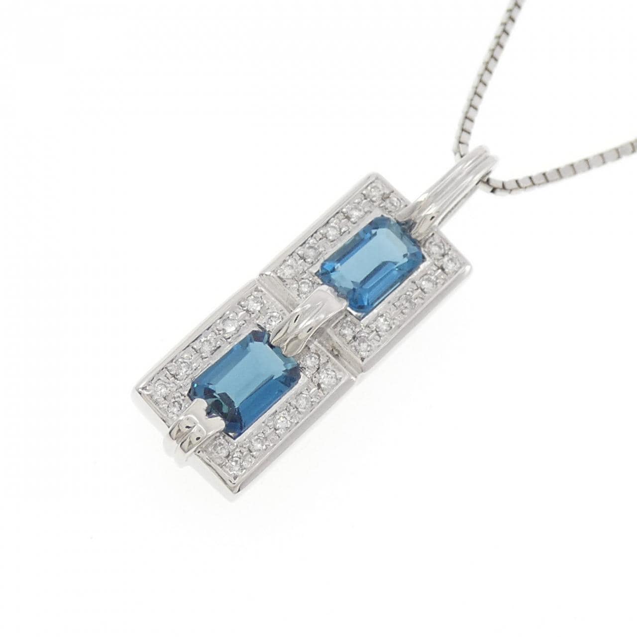 PT900/PT850 ブルートパーズ ネックレス 1.32CT