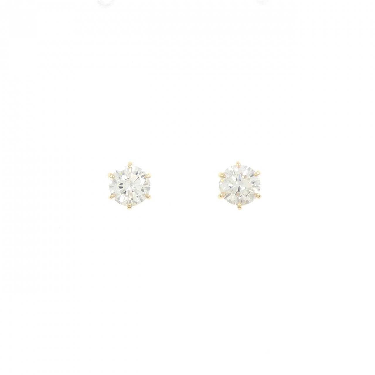 [再加工款] K18YG/ST鑽石耳環 0.500CT 0.540CT GH SI2 VG