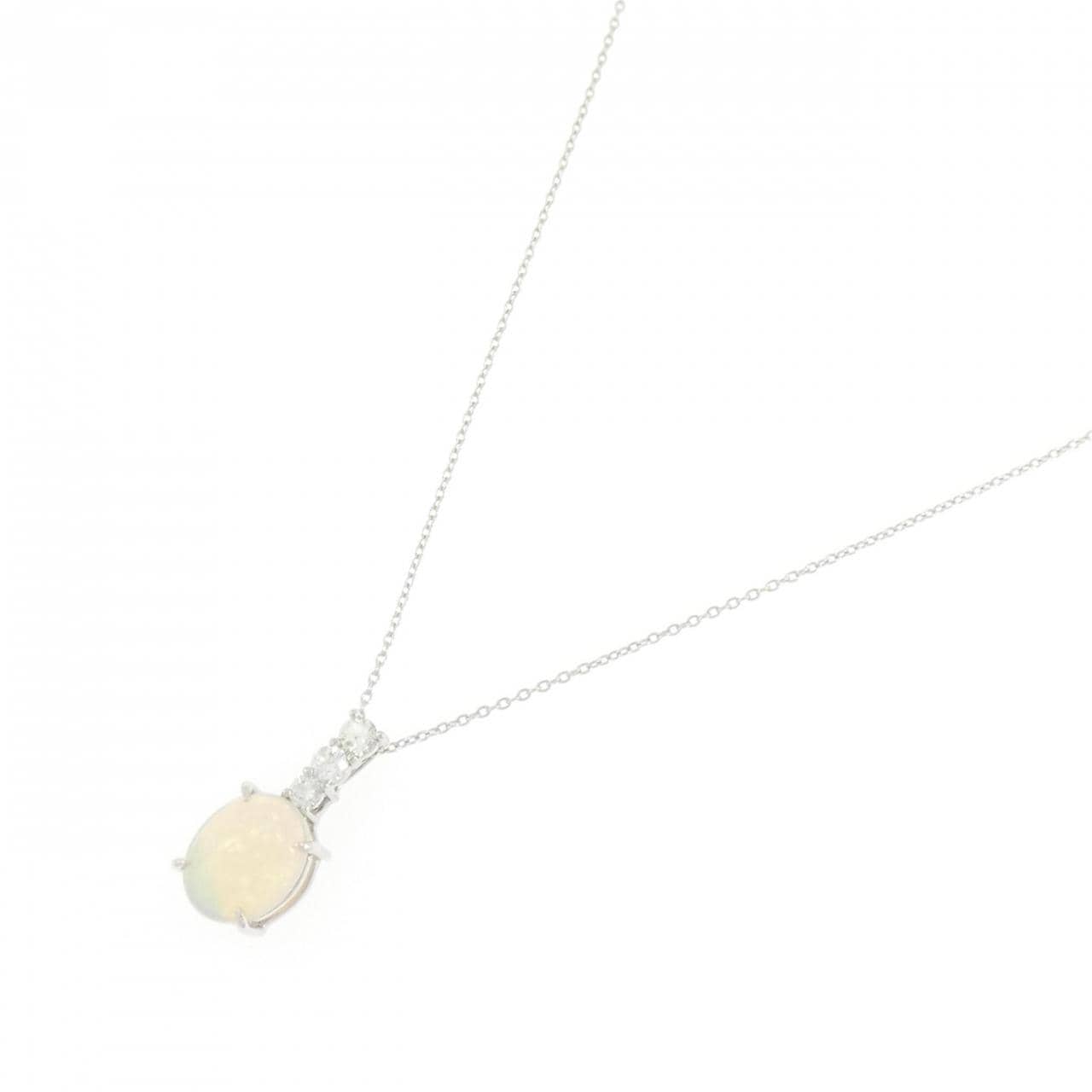 K18WG オパール ネックレス 1.33CT