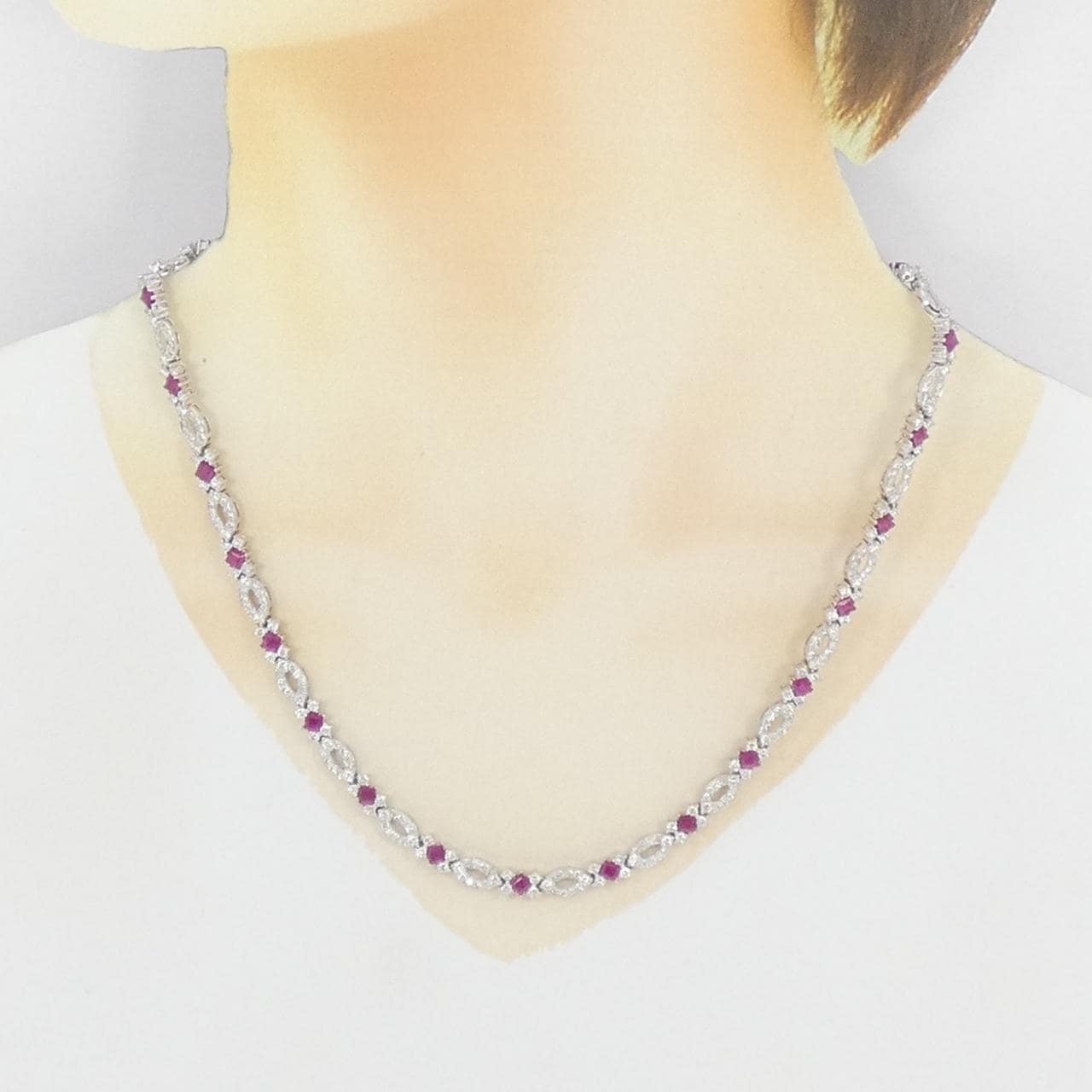 750WG ルビー ネックレス 6.00CT