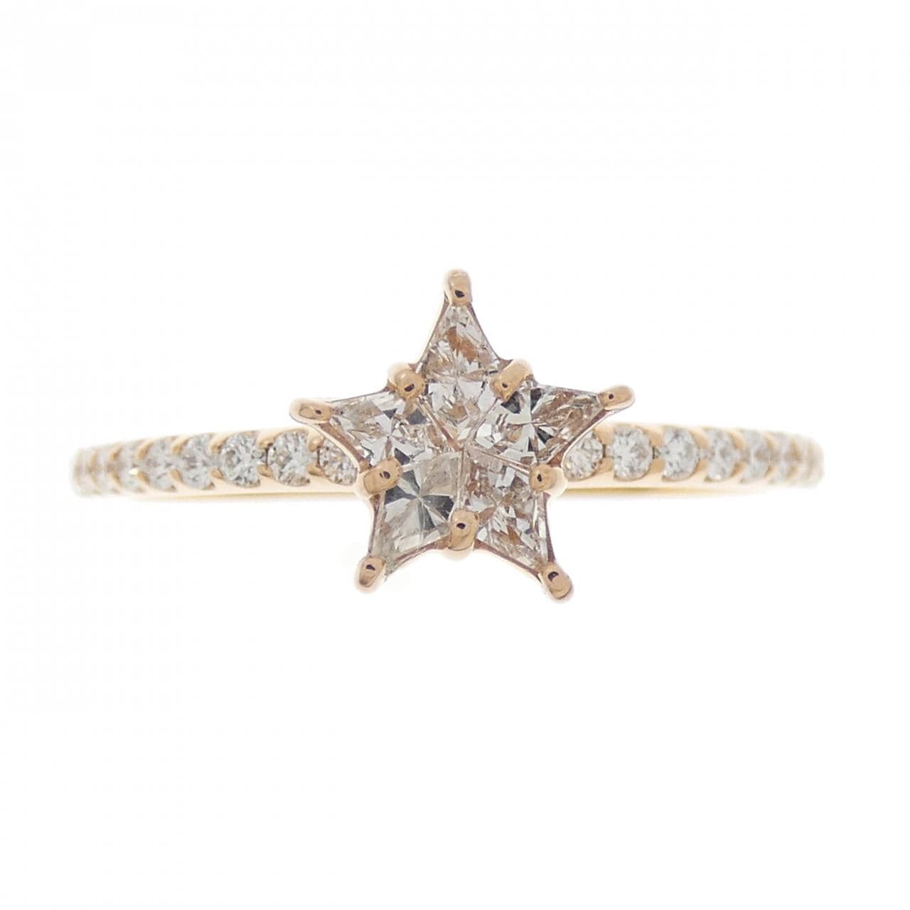 K18PG スター ダイヤモンド リング 0.30CT