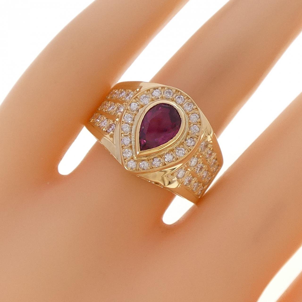 K18YG ルビー リング 1.00CT