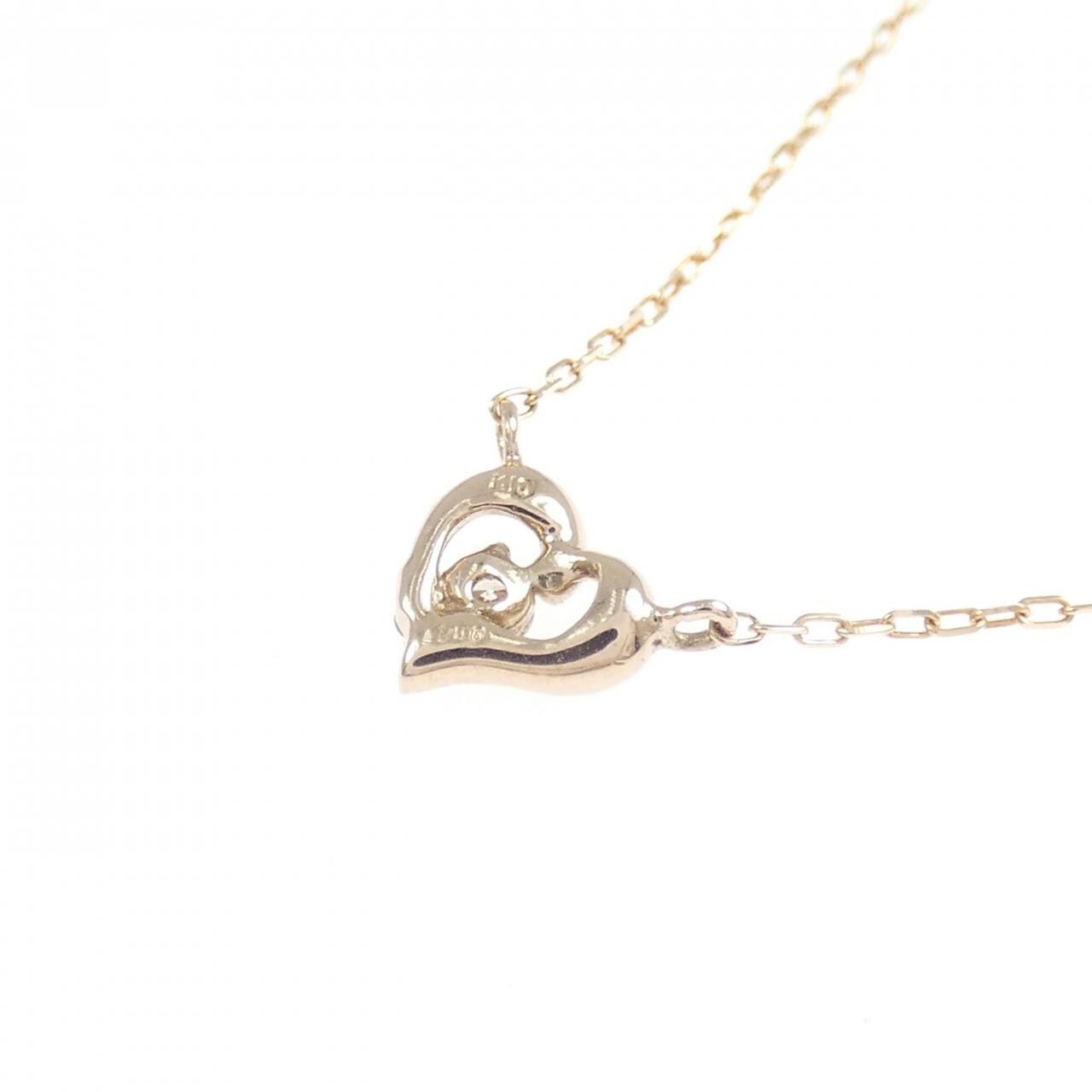 【美品】K10PG 0.04 ダイヤモンド ハートネックレス コメ兵｜K10PG ハート ダイヤモンド ネックレス 0.04CT｜ジュエリー