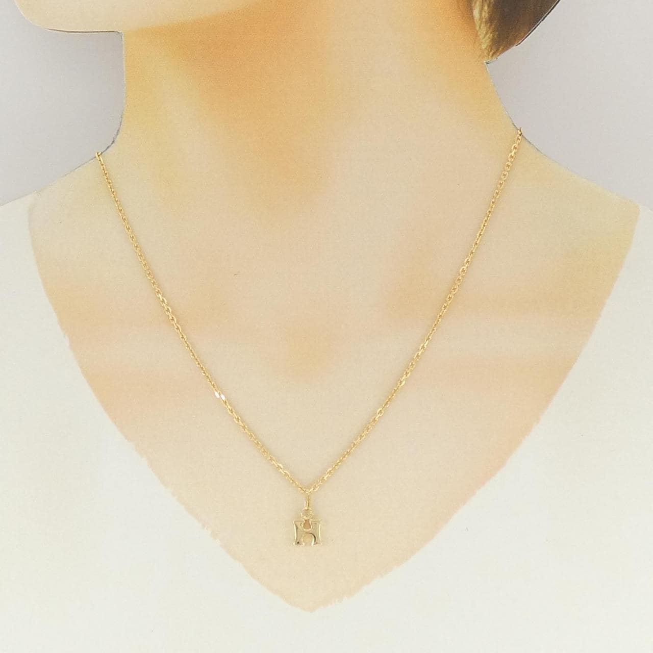 K18YG イニシャルH ネックレス