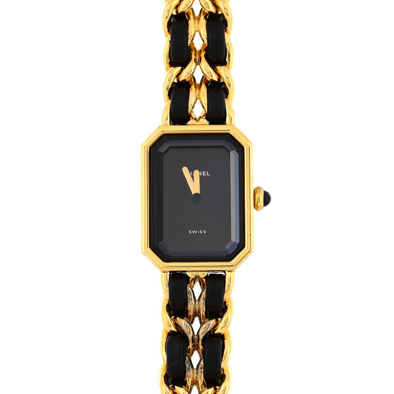 シャネル CHANEL プルミエール Sサイズ H0001 ヴィンテージ レディース 腕時計 ブラック 文字盤 ゴールド クォーツ ウォッチ  Premiere-