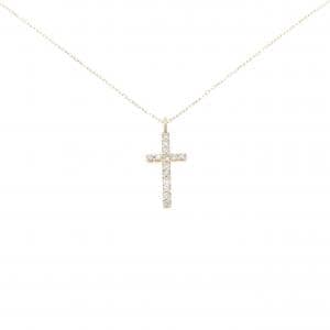 K18YG クロス ダイヤモンド ネックレス 0.14CT