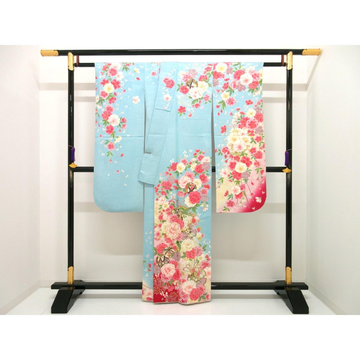 振袖　友禅金彩加工　刺繍入りボカシ染　Ｓサイズ