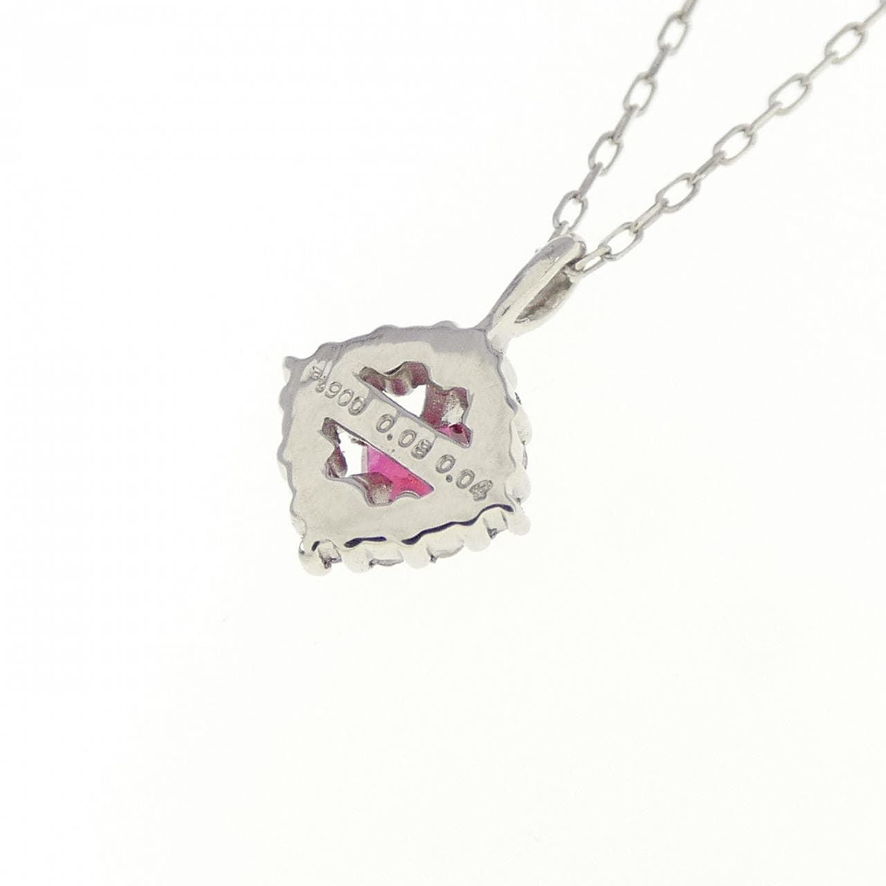 【新品】PT900 ルビー ネックレス 0.08CT