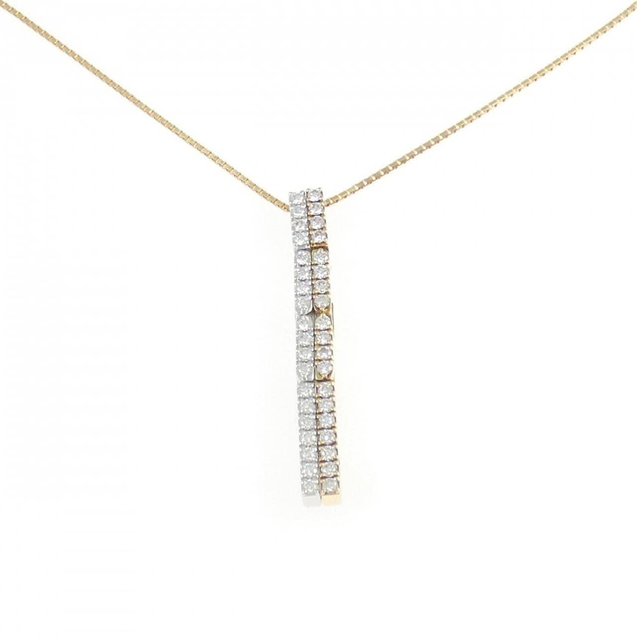 K18YG/K18WG ダイヤモンド ネックレス 0.32CT