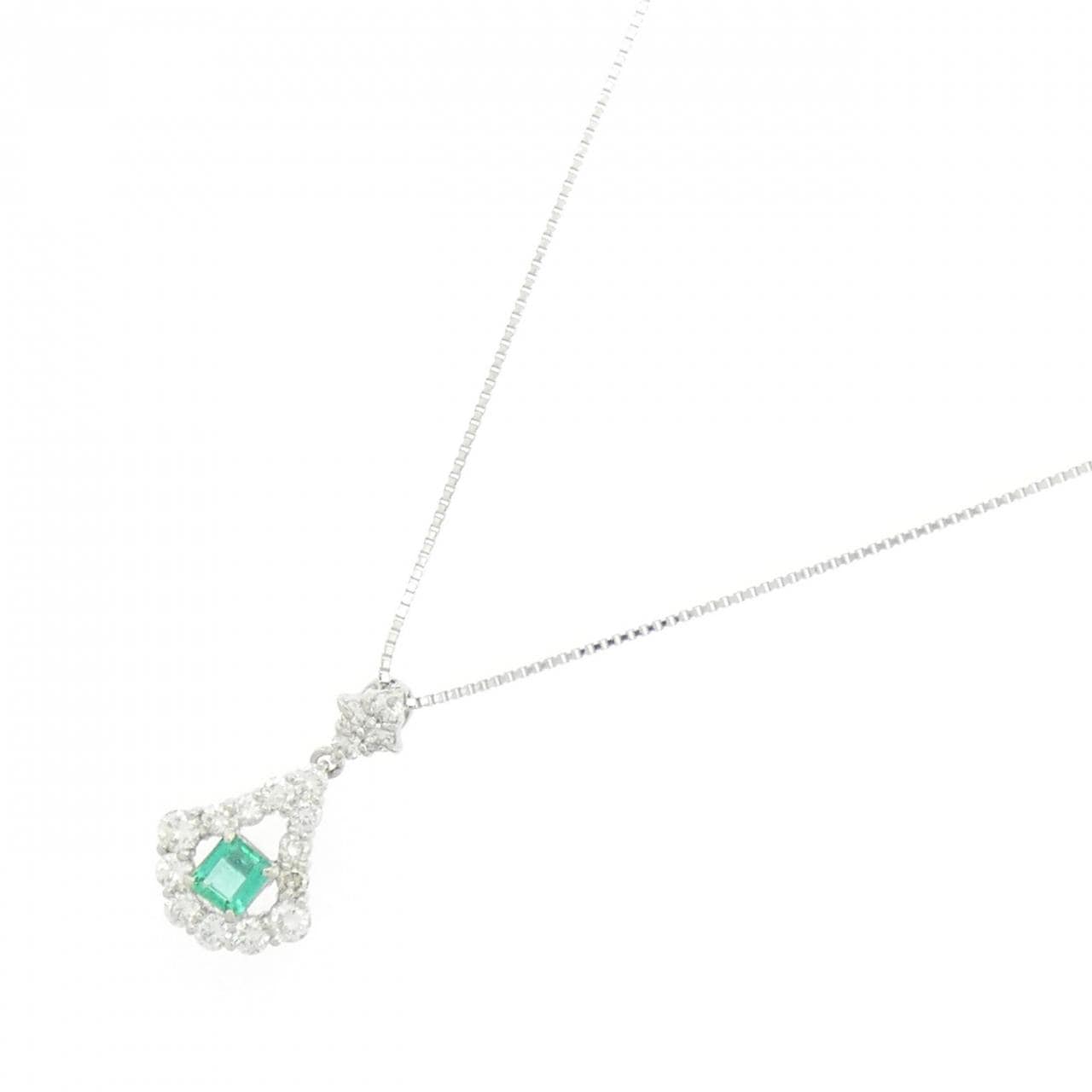PT900/PT850 エメラルド ネックレス 0.29CT