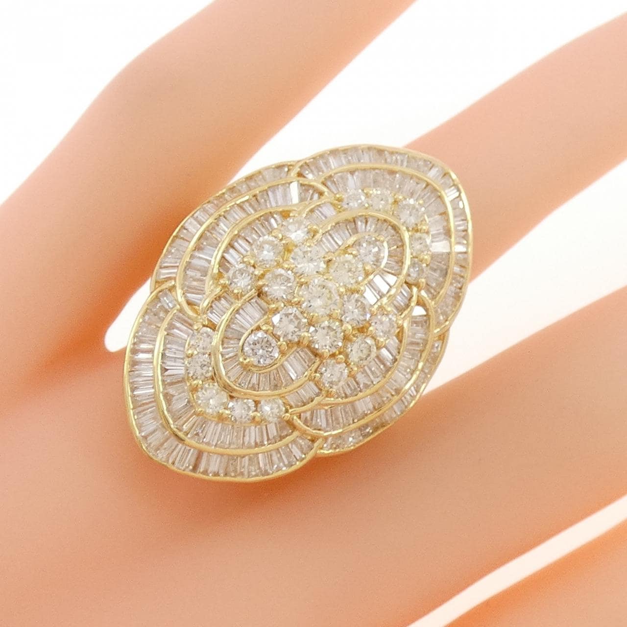 K18YG ダイヤモンド リング 4.30CT