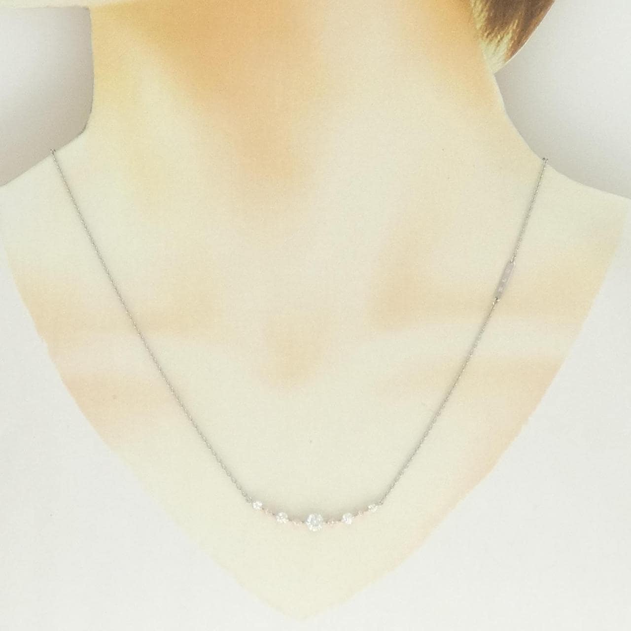PT900/K18PG/PT850 ピンクダイヤモンド ネックレス 0.07CT