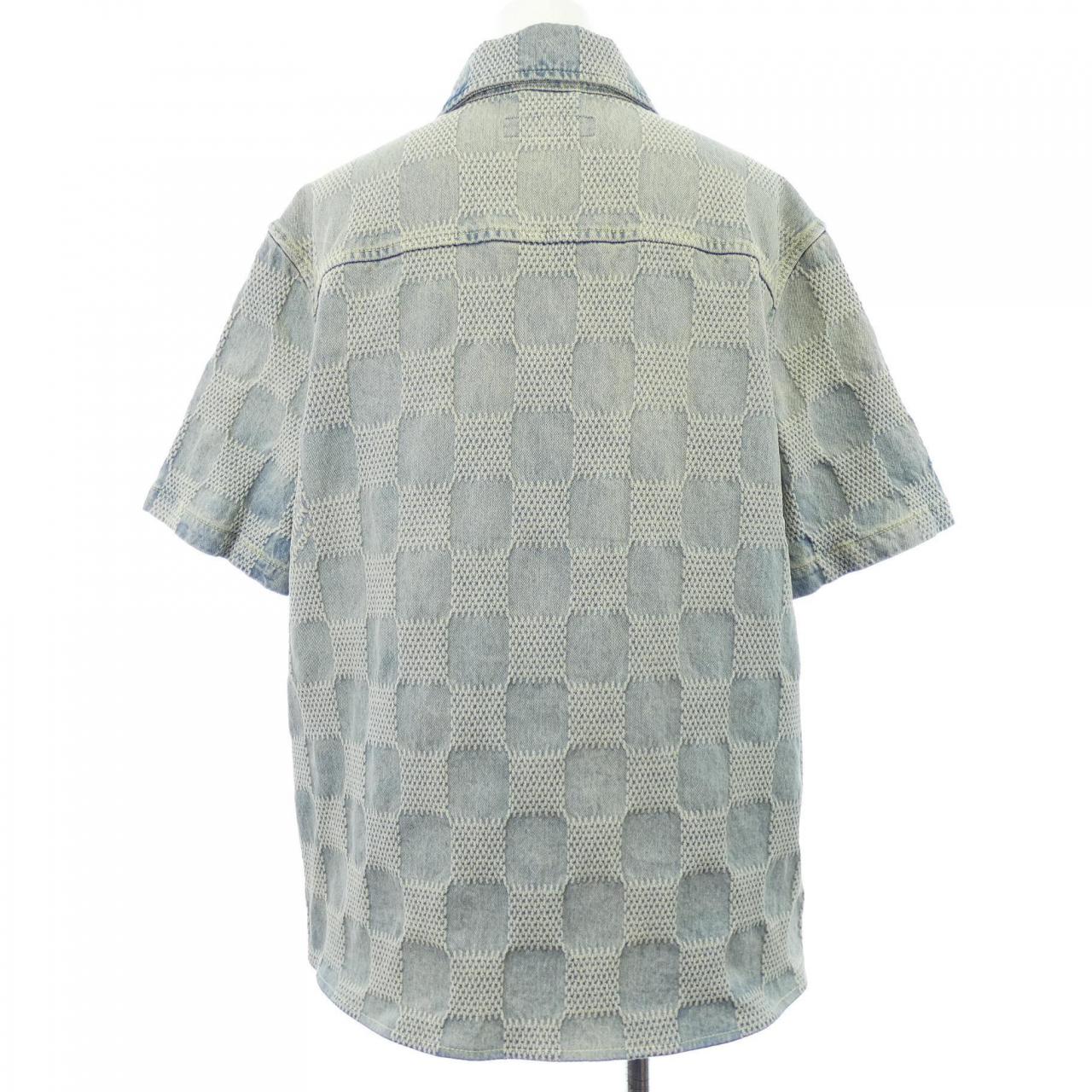 ルイヴィトン LOUIS VUITTON ダミエ3D ライトデニムショートスリーブシャツ HTS53WUYH S/Sシャツ