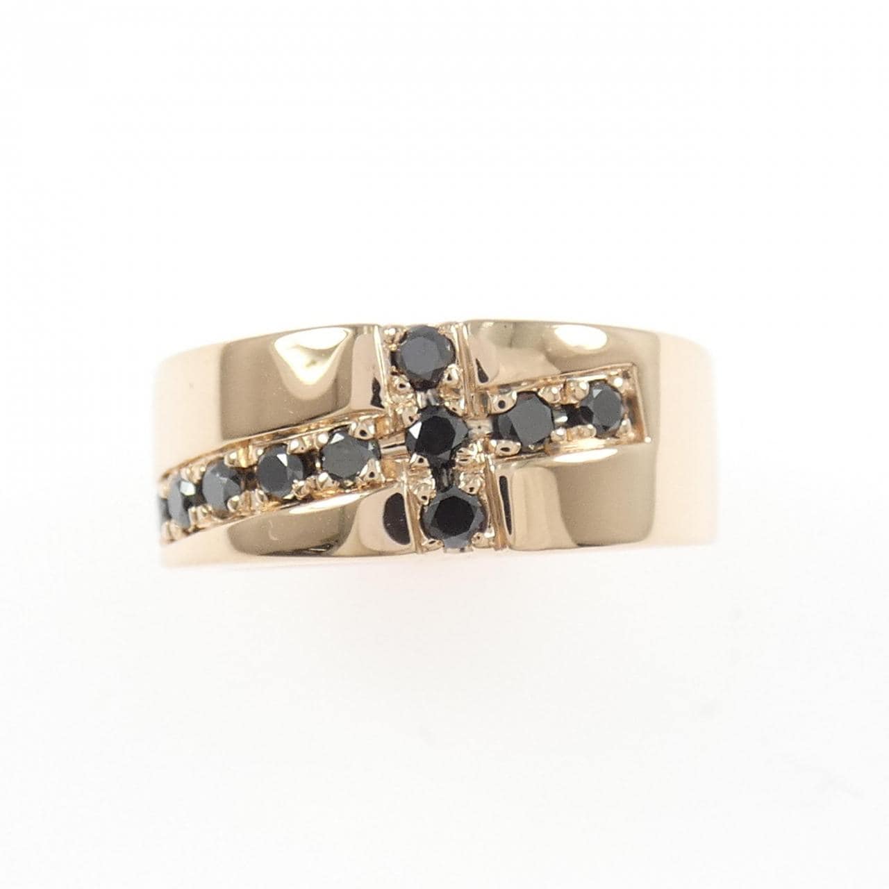 K18PG Cross Diamond Ring 0.33CT