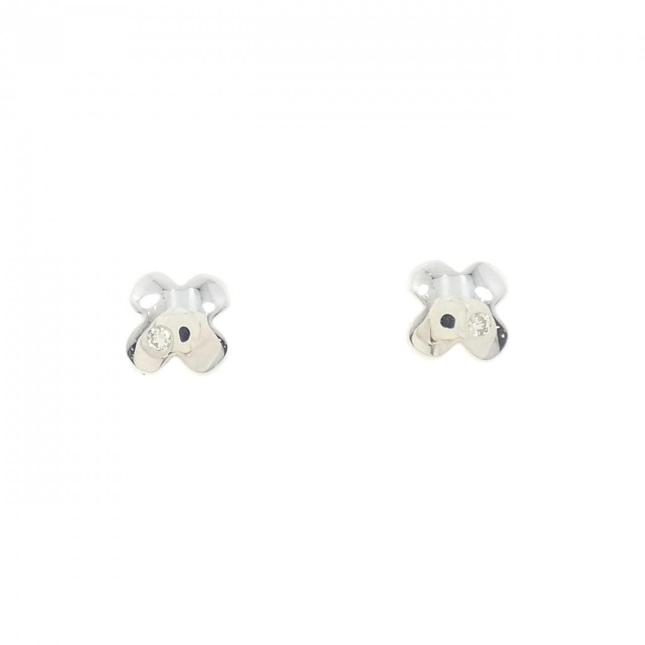K18WG ダイヤモンド ピアス 0.02CT