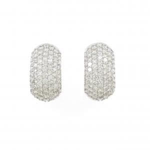 K18WG パヴェ ダイヤモンド ピアス 3.00CT