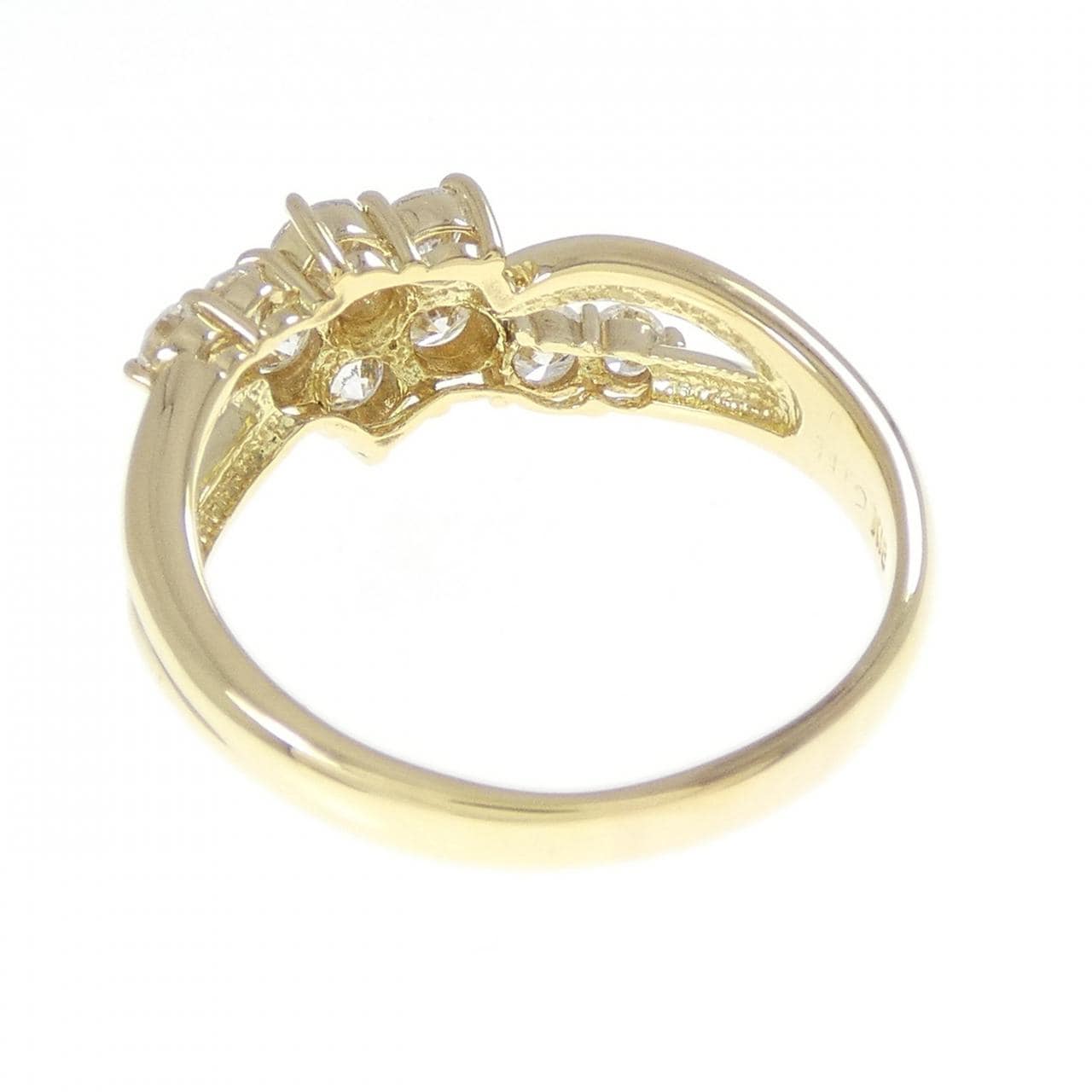 K18YG フラワー ダイヤモンド リング 1.02CT
