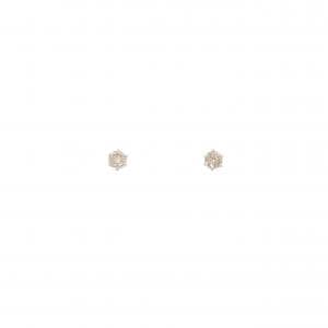 K18WG ソリティア ダイヤモンド ピアス 0.2CT