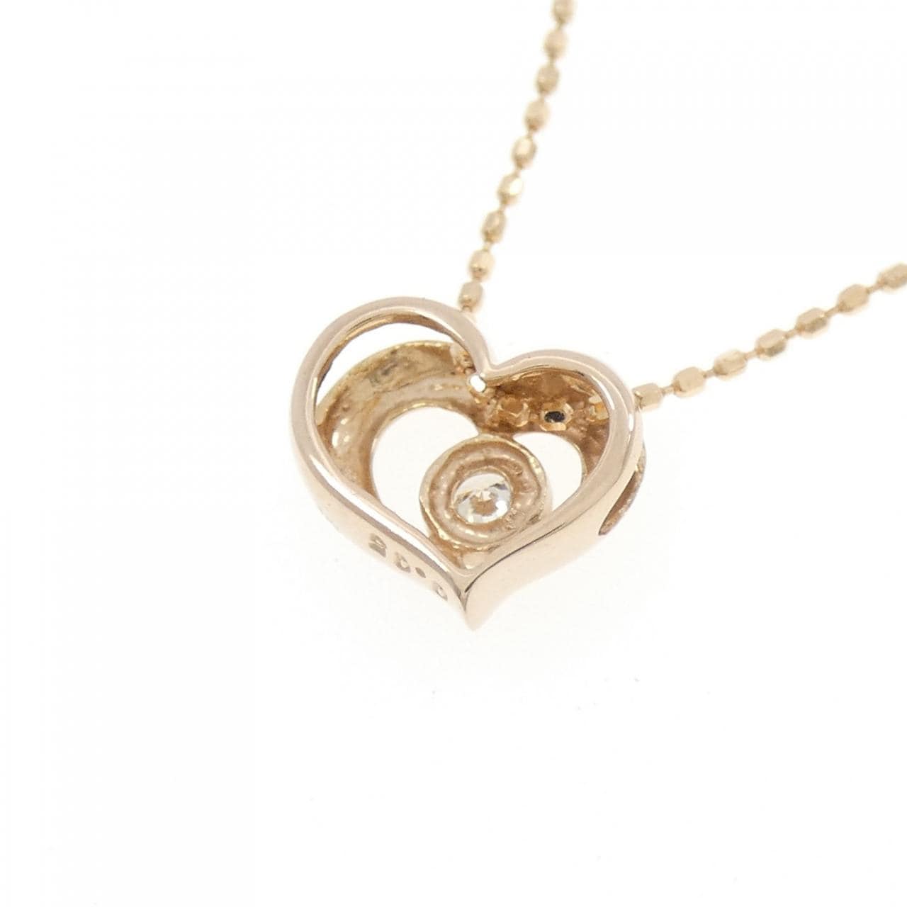 K18PG ハート ダイヤモンド ネックレス 0.05CT