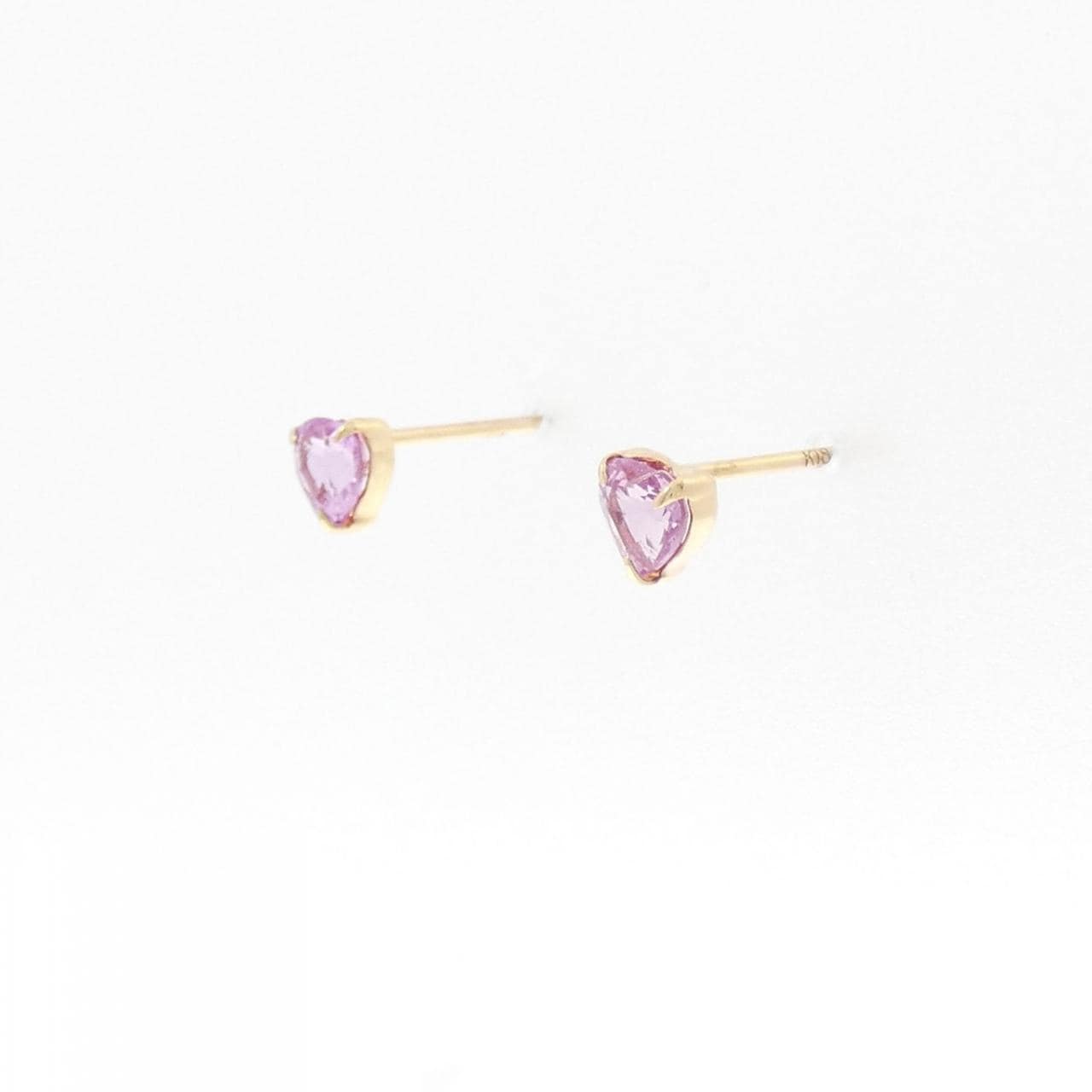 K18PG愛心藍寶石耳釘0.40CT