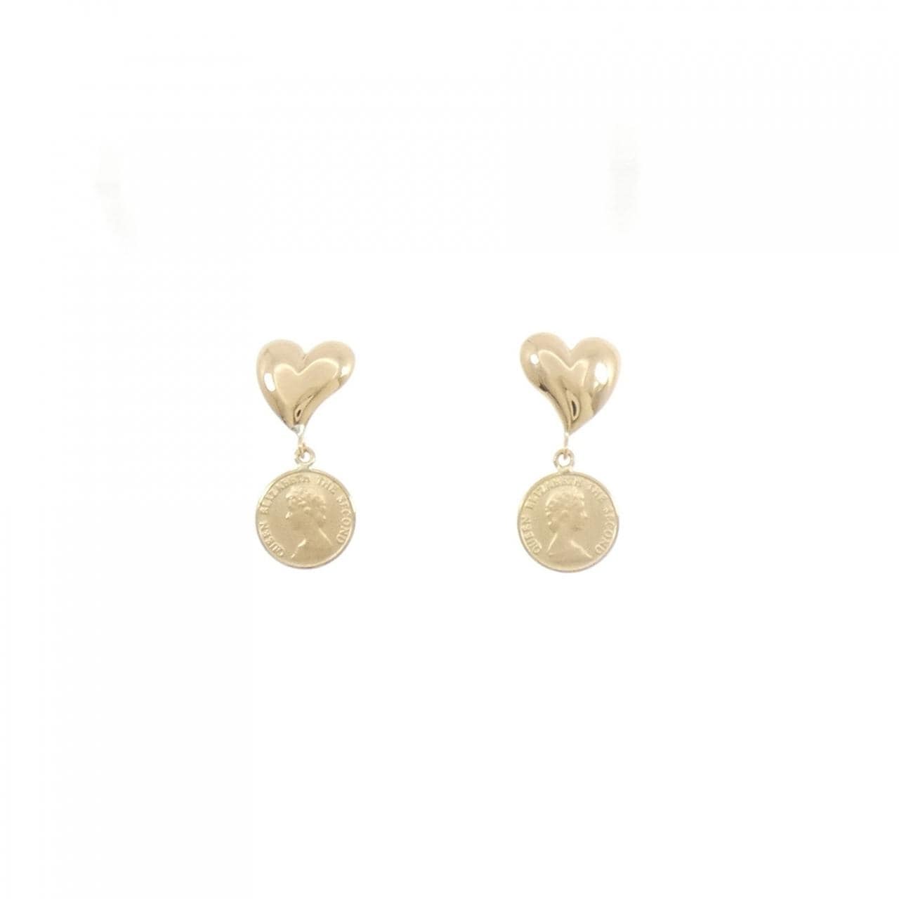 K18YG heart earrings