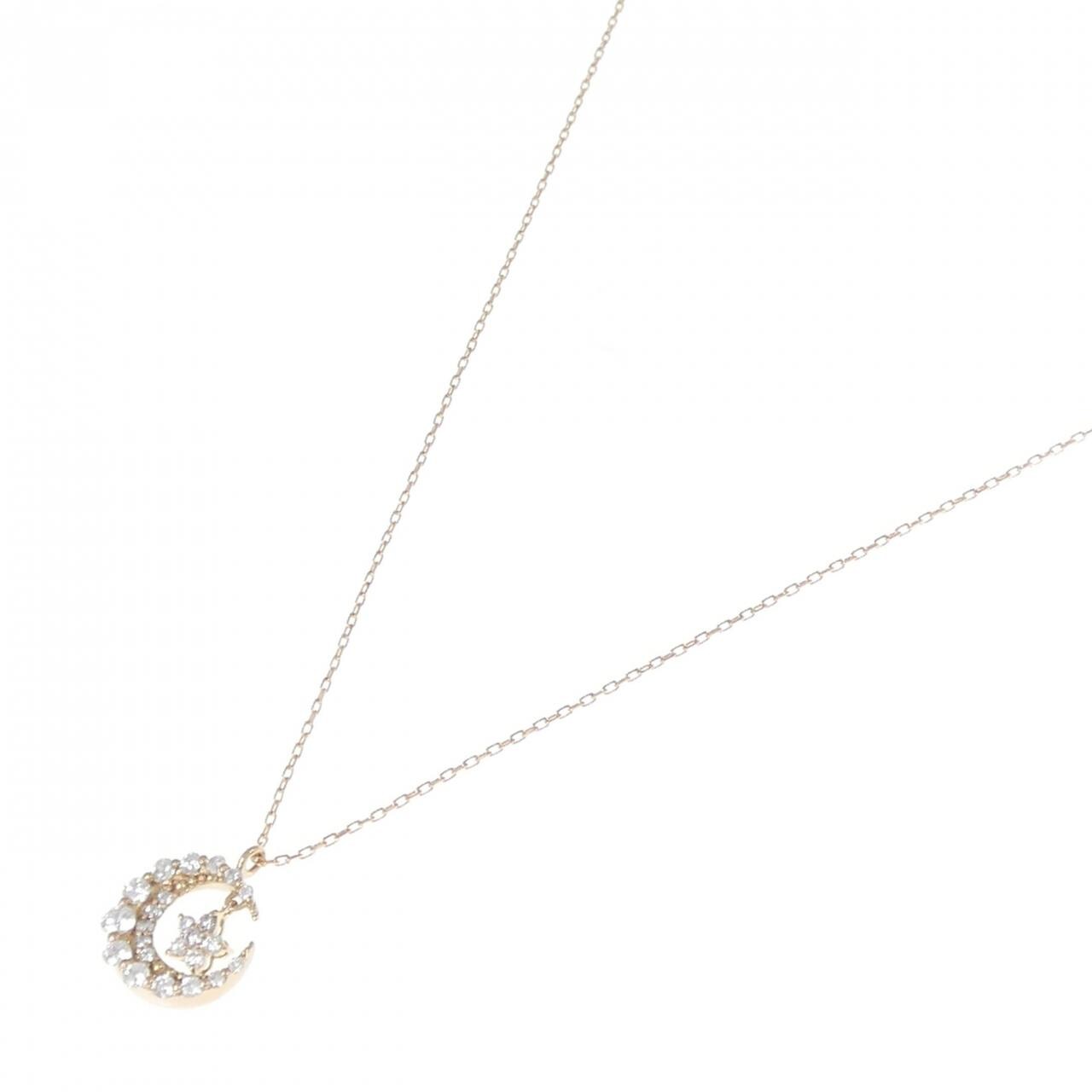 K18PG ムーン ダイヤモンド ネックレス 0.41CT