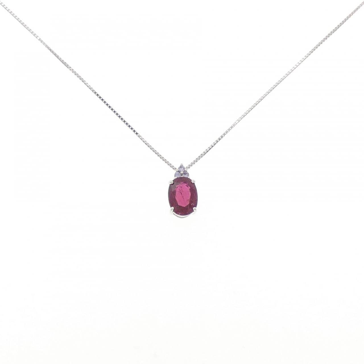K18WG ルベライトトルマリン ネックレス 1.55CT