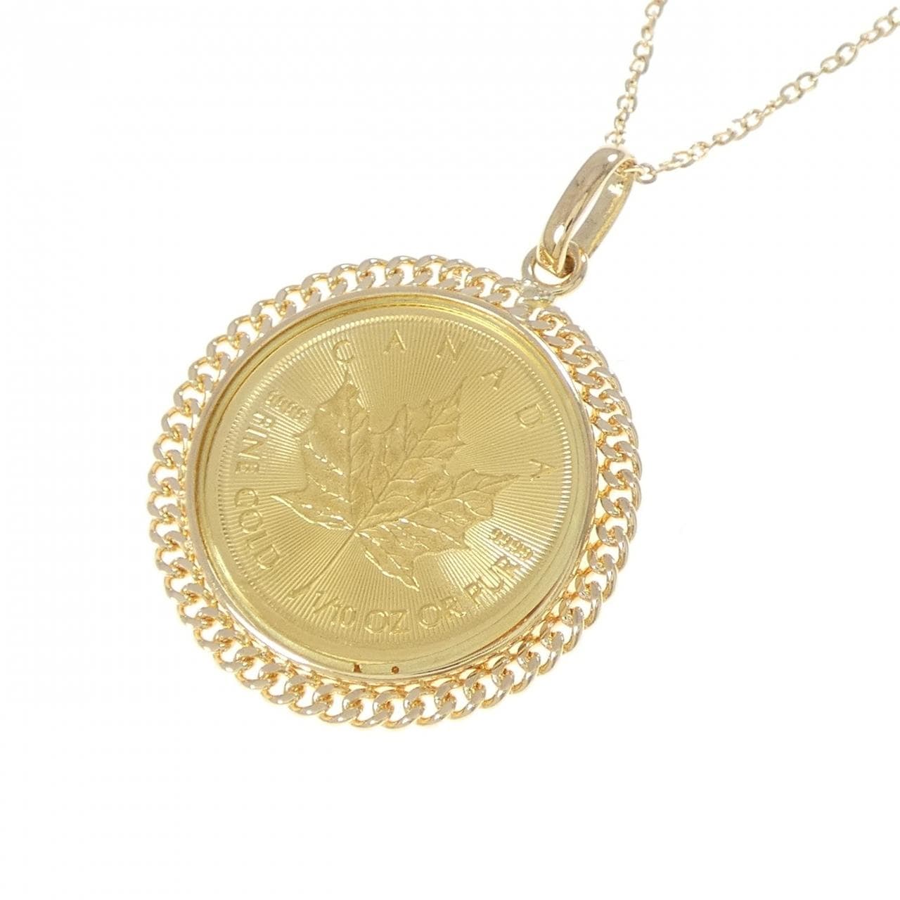 K18YG(枠) コイン ネックレス