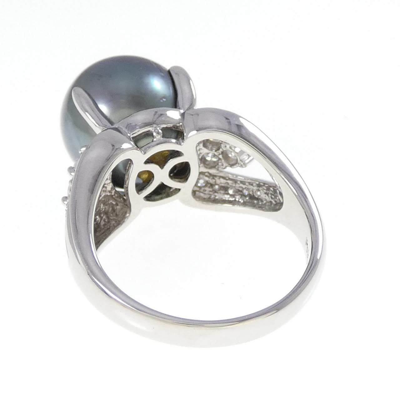 PT900黒蝶珍珠戒指 12.8毫米