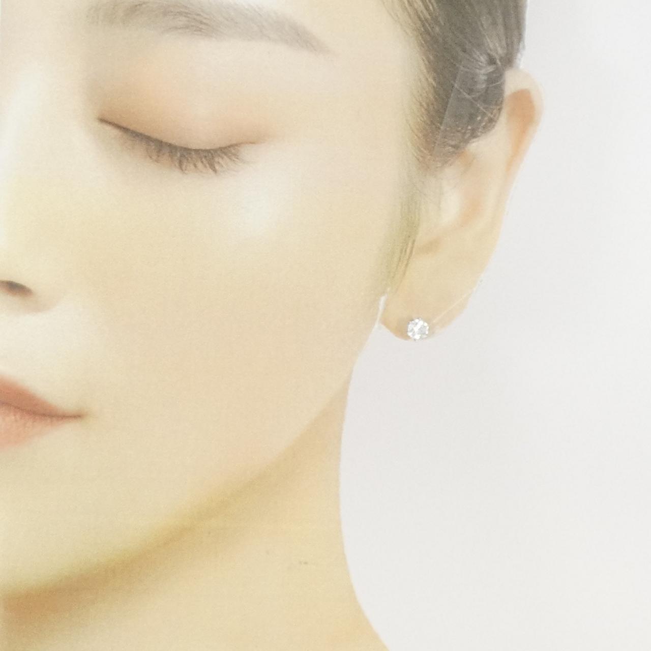 【リメイク】PT900/ST ダイヤモンド ピアス 0.418CT 0.443CT D VVS2 EXT