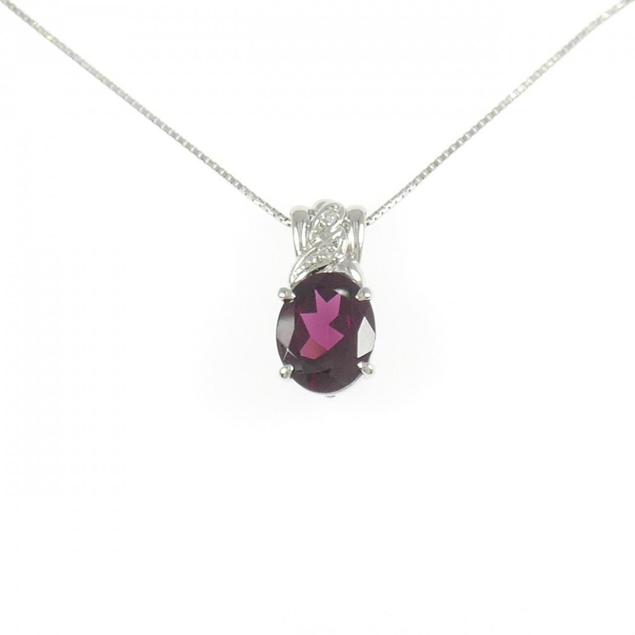 PT900/PT850 ガーネット ネックレス 3.48CT