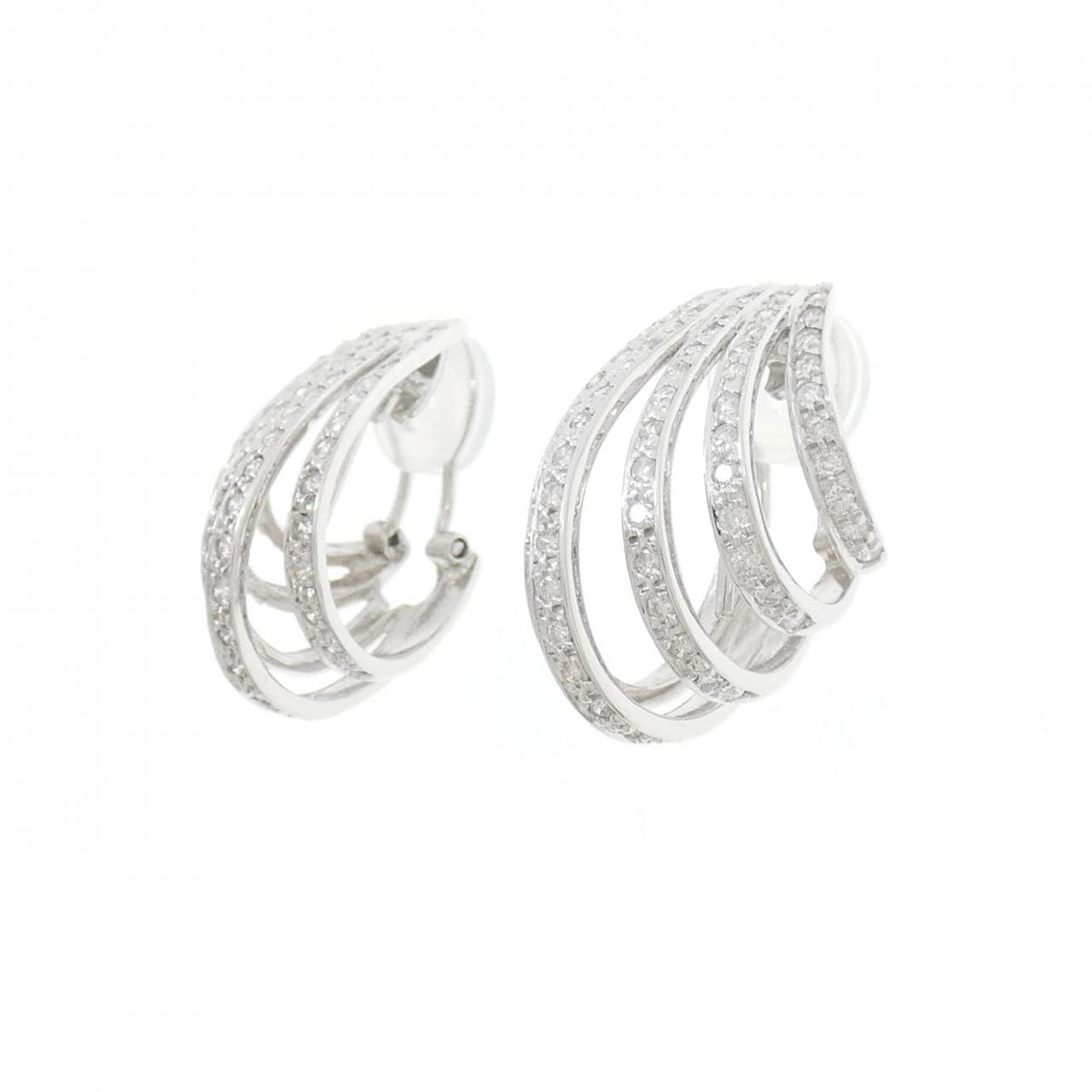 K18WG ダイヤモンド ピアス/イヤリング 1.4CT