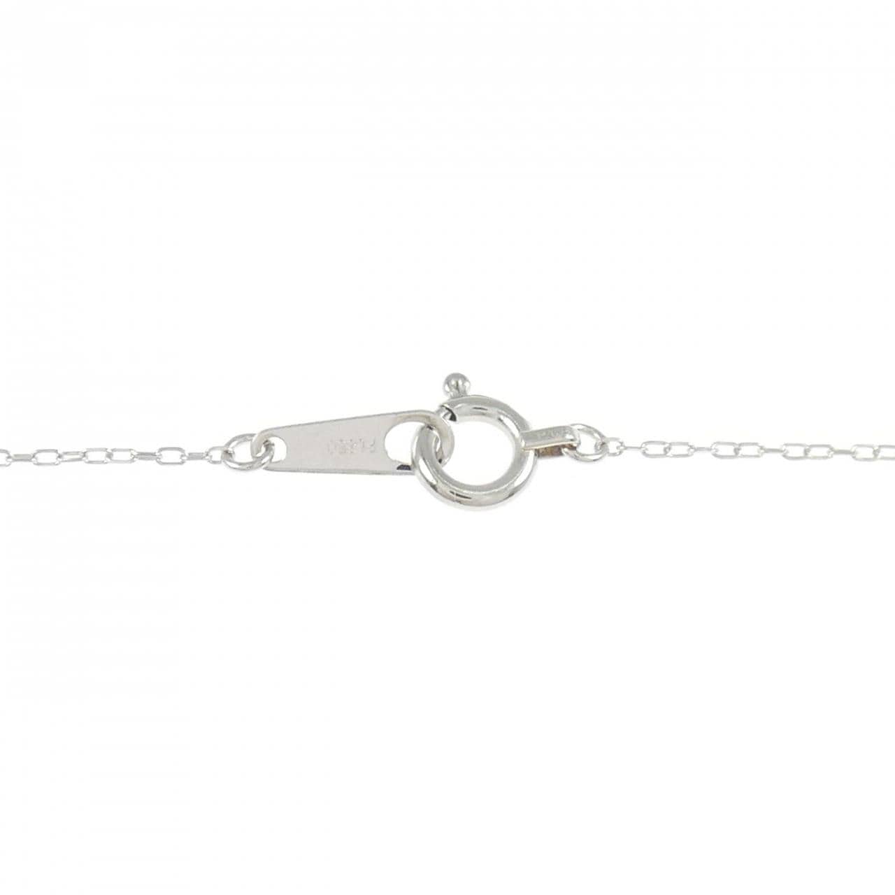 PT900/PT850 フラワー ダイヤモンド ネックレス 0.11CT