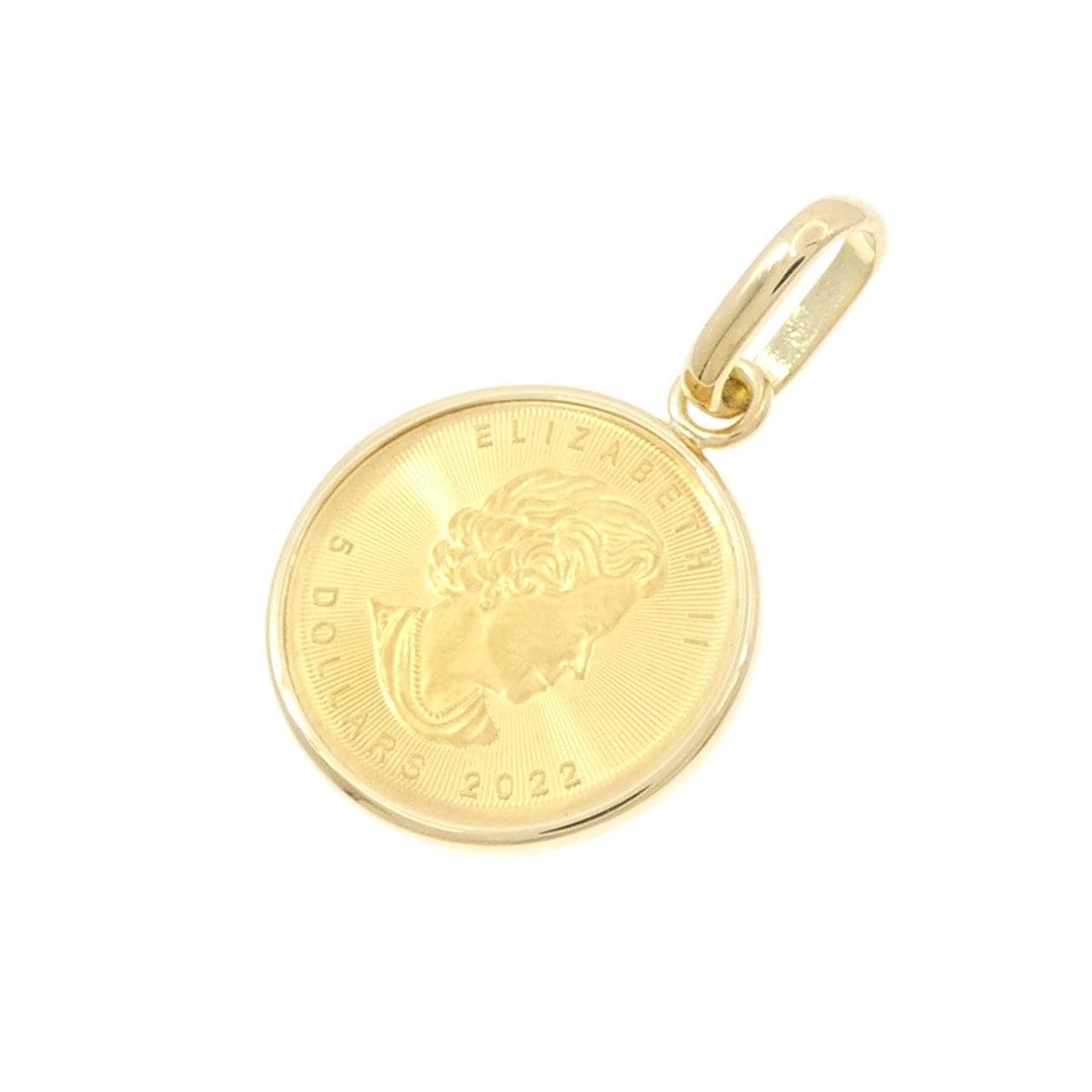 K18YG(枠) コイン ペンダント