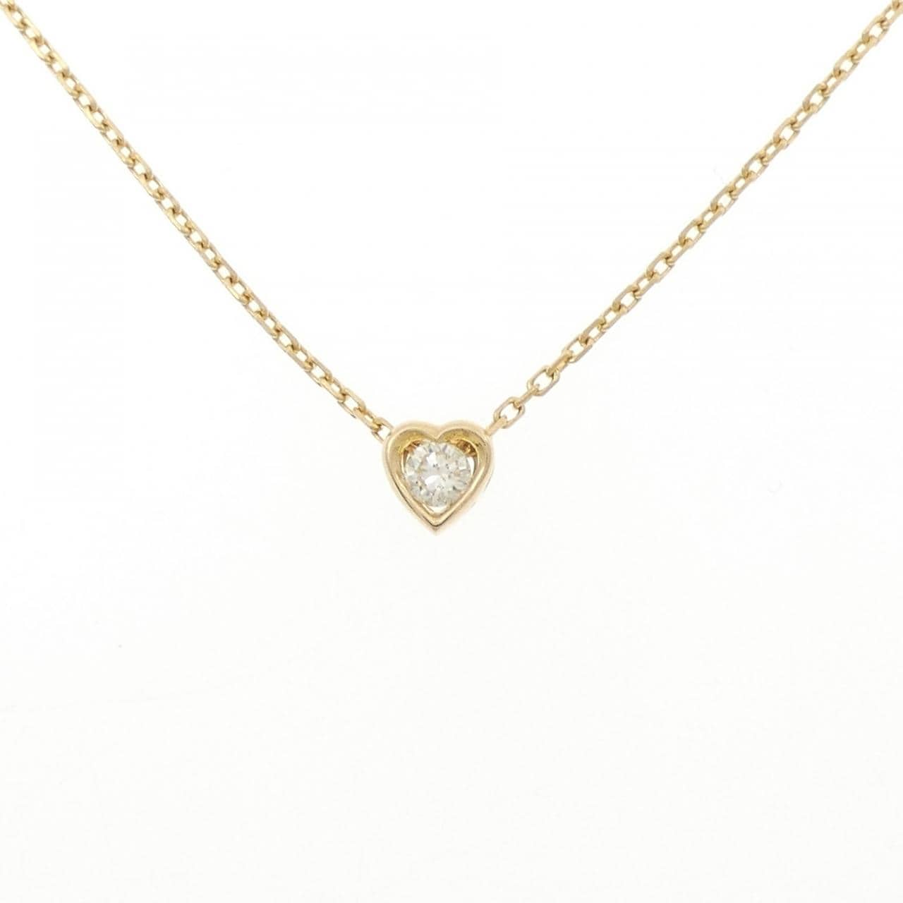 K18YG ハート ダイヤモンド ネックレス 0.18CT