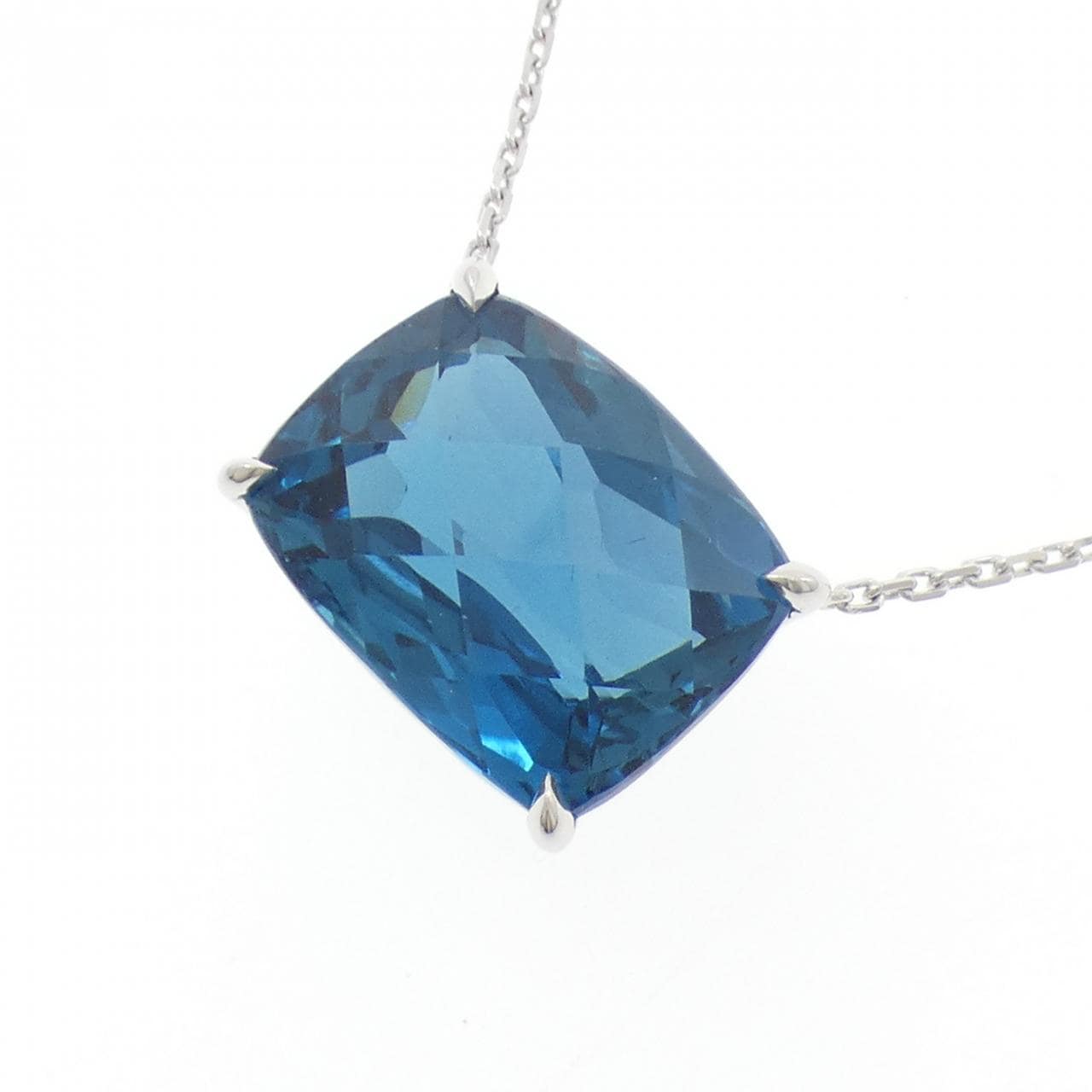 K18WG ブルートパーズ ネックレス