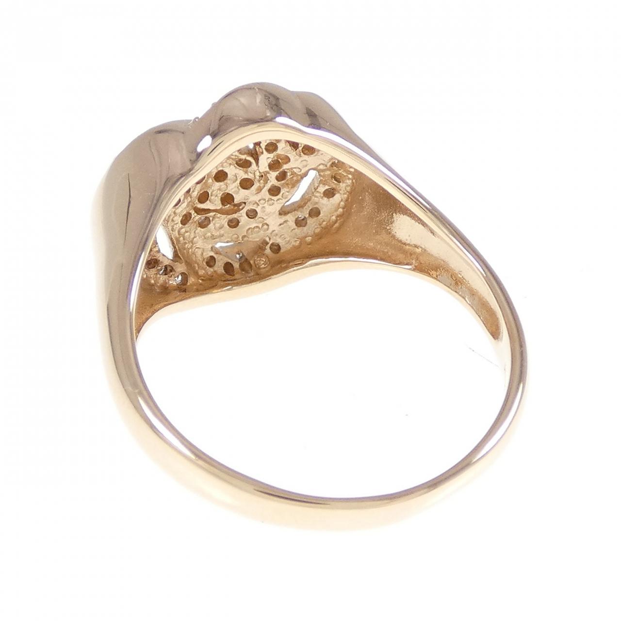 K18PG ローズ ダイヤモンド リング 0.35CT
