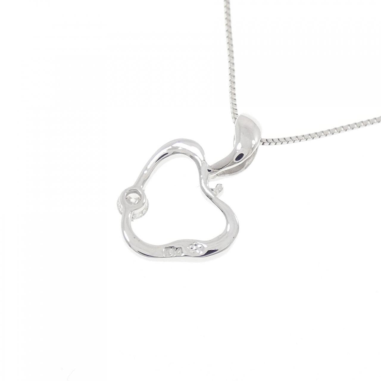 K14WG アップル ダイヤモンド ネックレス