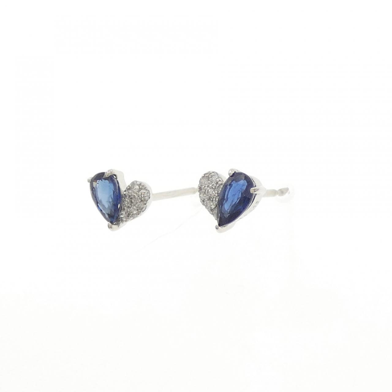 【新品】PT900 ハート サファイヤ ピアス 0.55CT