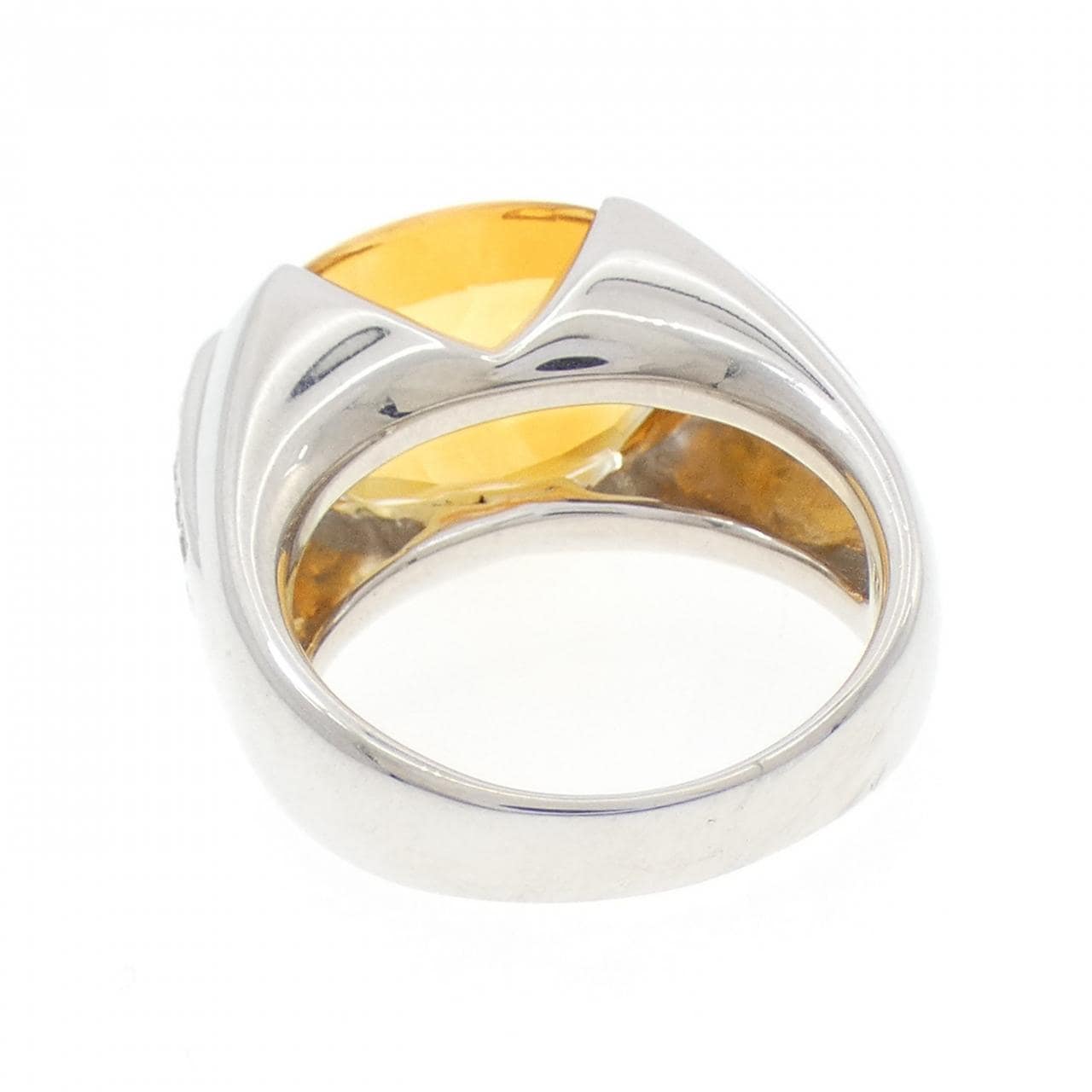 K18WG シトリン リング 10.40CT