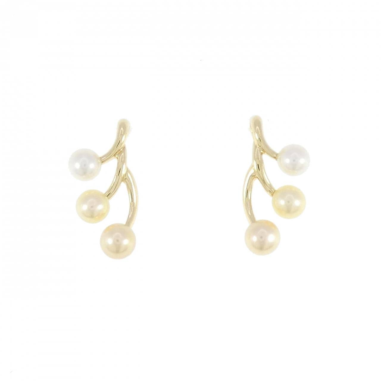 K18YG Akoya pearl earrings