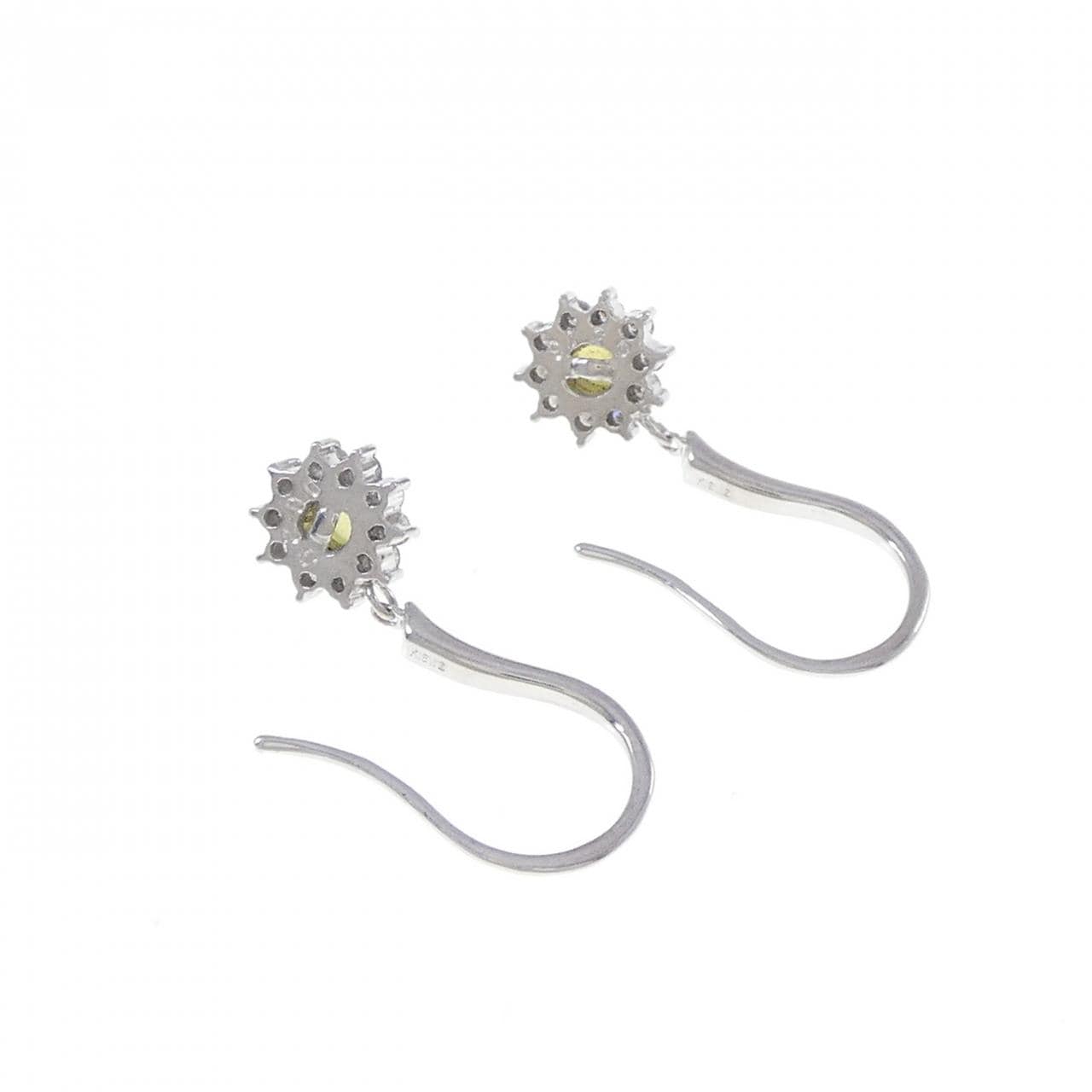 K18WG クリソベリルキャッツ ピアス 0.516CT
