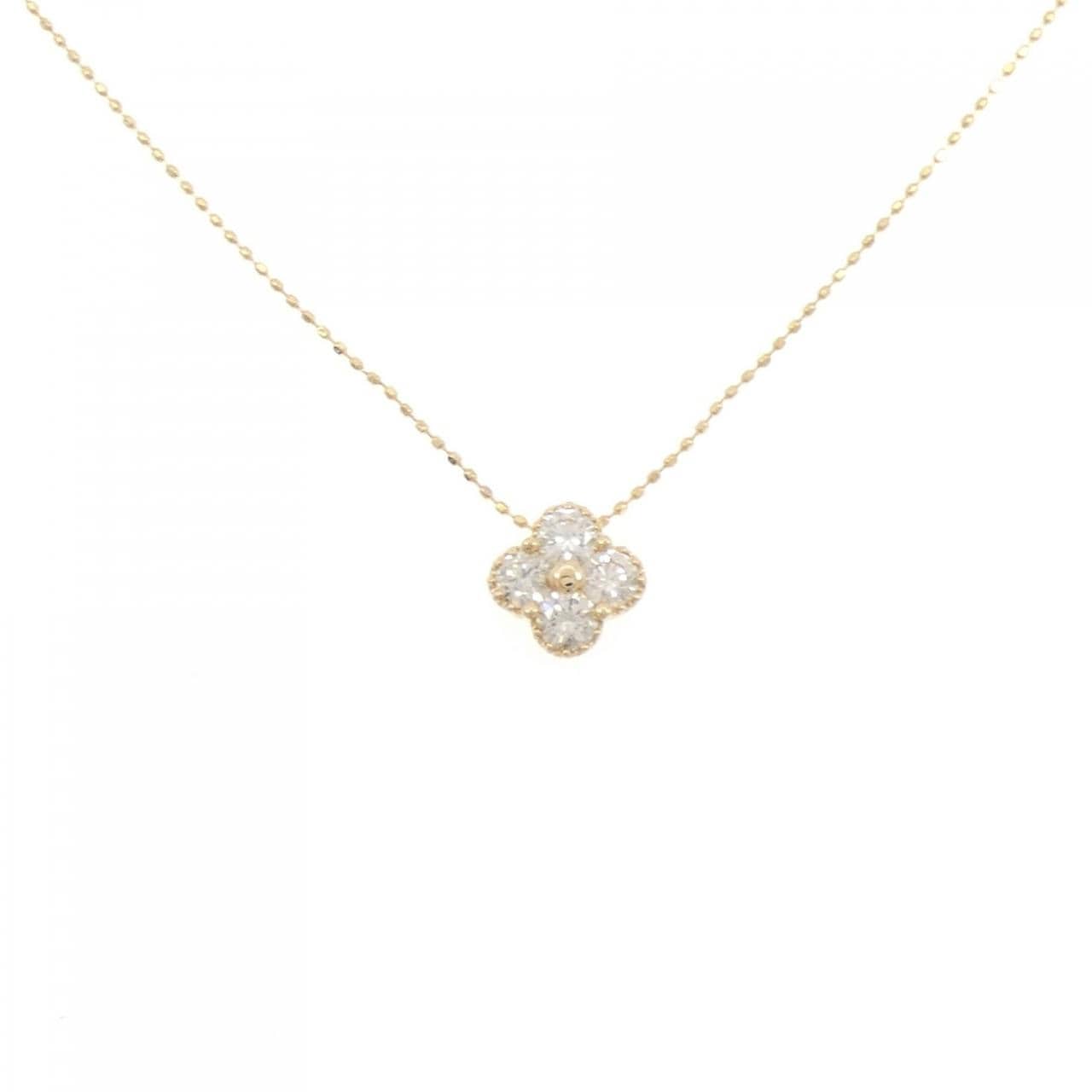 K18YG 花朵鑽石項鍊 0.60CT