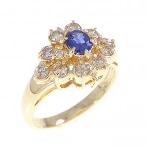 K18YG サファイヤ リング 0.33CT