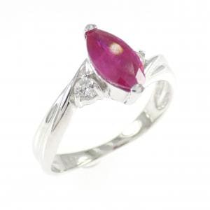 K18WG ルビー リング 0.88CT