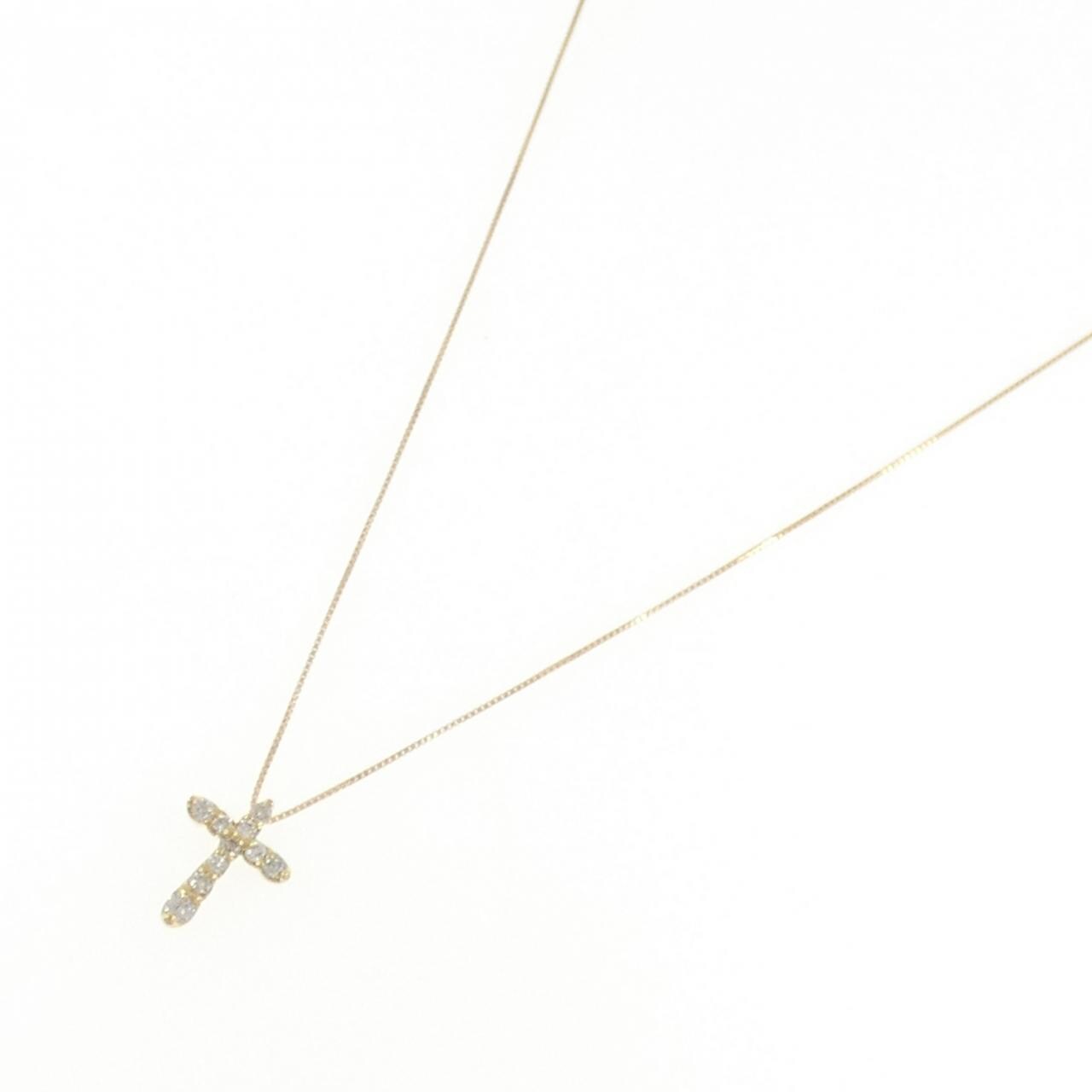 K18YG クロス ダイヤモンド ネックレス 0.30CT