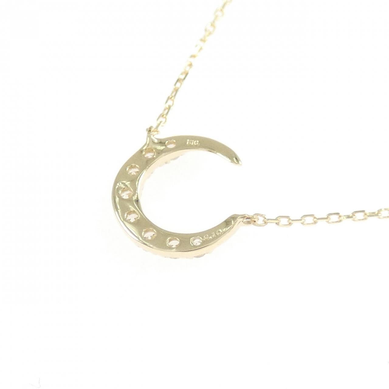 【リメイク】K10YG ムーン ダイヤモンド ネックレス 0.10CT